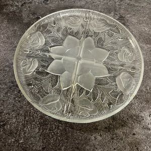 Glass 4 Section Serving Tray